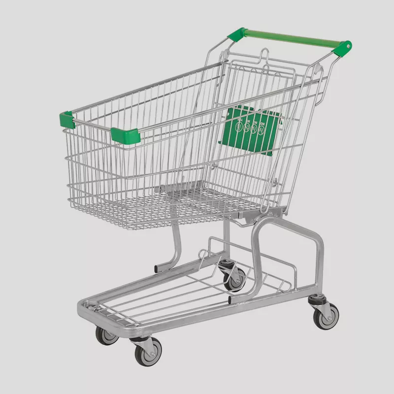 The regular sizes of the shopping trolley