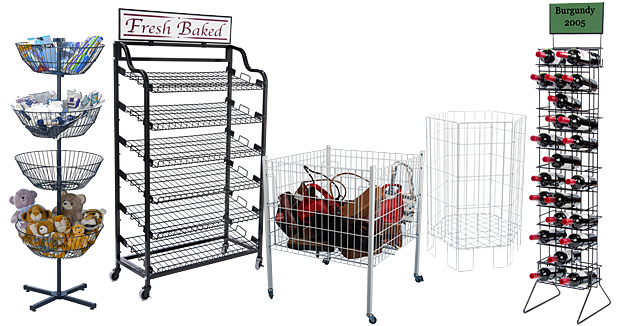 3 Shelf Wire Counter Display Racks